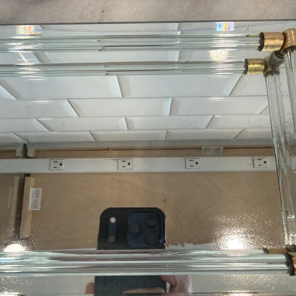 Vintage Vanity Mirror‎ With Lucite BumpersGW993